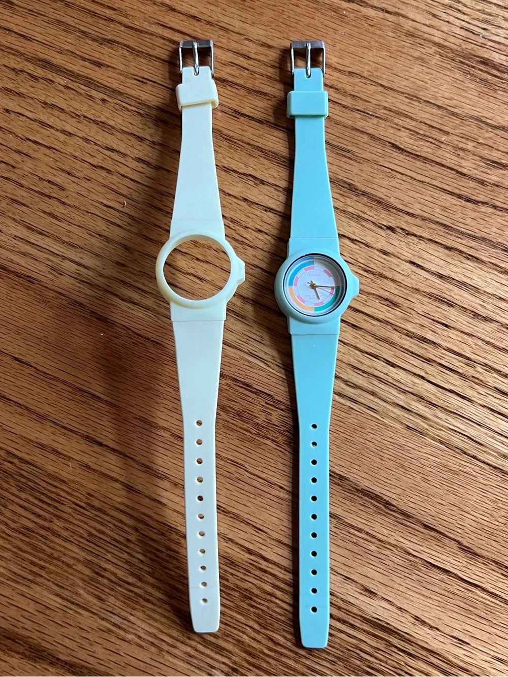 Armitron Mint Green Silicone Watch with Multicolor Dial